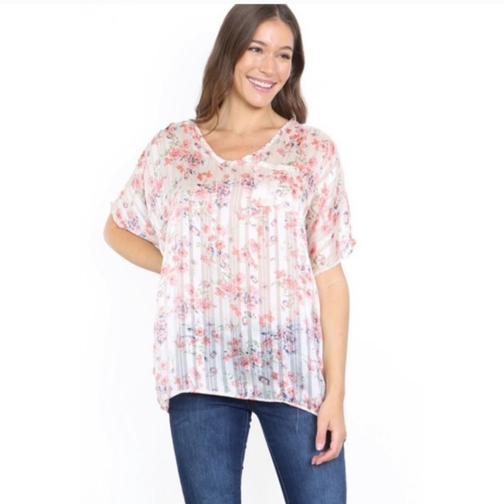 Sheer floral top